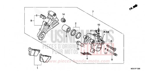 REAR BRAKE CALIPER (CBR600F) CBR600FC de 2012